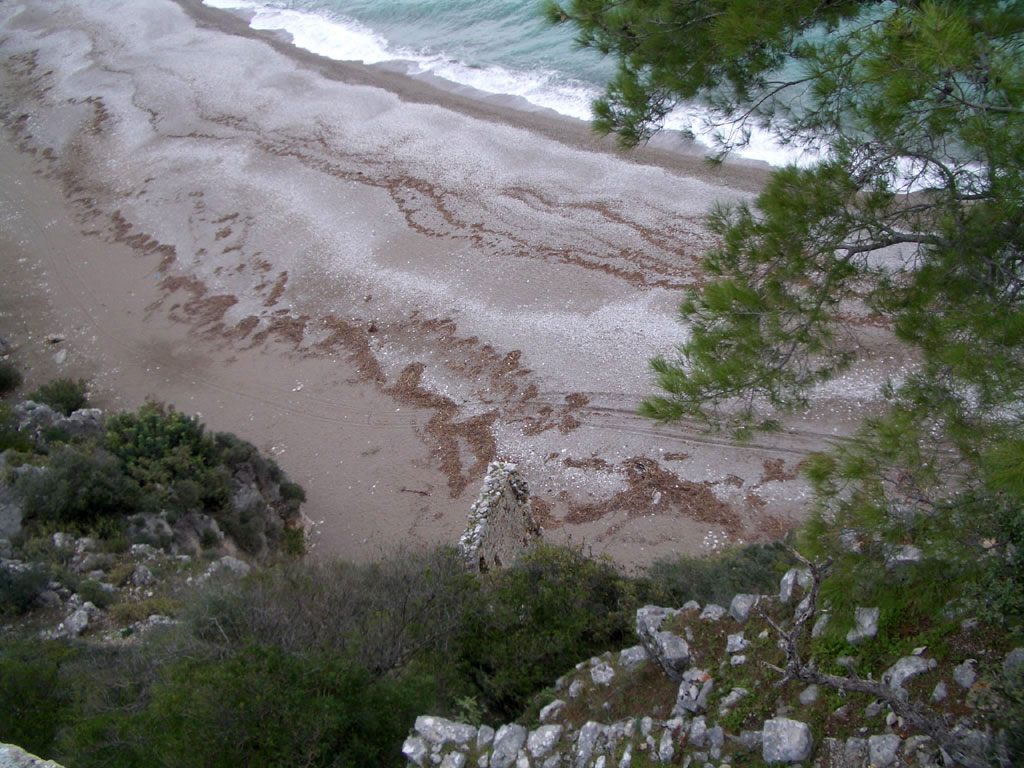 Пляж Олимпоса, вид с крепости